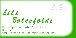 lili bolcsfoldi business card